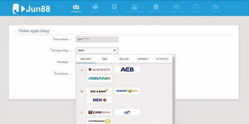 Thao tác rút tiền Jun88 không hề phức tạp